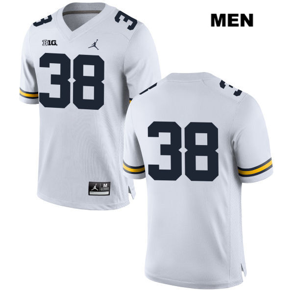 Men's NCAA Michigan Wolverines Geoffrey Reeves #38 No Name White Jordan Brand Authentic Stitched Football College Jersey IR25G65HV